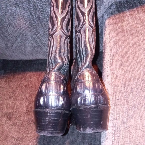 Larry Mahan Crocodile Western boots - Picture 6 of 8